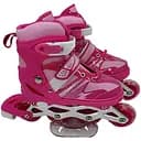 Ролики RS-0038 L (39-42) з підсвіткою рожеві