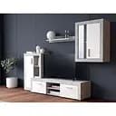 Модульна стінка для вітальні ВМК (БРВ) Тера Бетон/Німфея альба (BRW-1933)