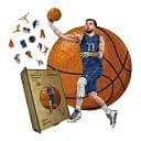 Деревянный фигурный пазл Лука Дончич, А2, Картонная коробка 300+ элементов