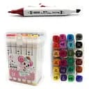 Набор скетчмаркеров Mouse, 24 шт., 24 цвета, круглый/скошенный наконечник, пластиковый бокс