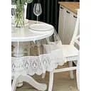 Силіконова скатертина з молочним мереживом Рішельє 15 см 180х160 см