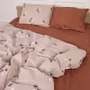 Комплект постільної білизни MirSon Бязь 17-4832 Eleanor 110х140 см бежевий з коричневим (2200009392061)