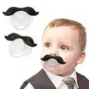 Силиконовая соска пустышка ортодонтическая Усы для новорожденных Английские