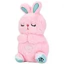 Нічник INT 0005 Зайчик м’яка плюшева іграшка з трьома кольорами світла музикою та диханням рожевий