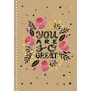 Тетрадь для записей Student А5, в клеточку, спираль, 96 л., Цветочный розовый орнамент (A5-SC-096-6100K)