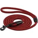 Поводок для собак Barksi Active 183х0.9 см из альпинистского шнура черно-красный