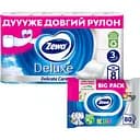 Туалетная бумага Zewa Deluxe трехслойная 8 рулонов + Влажная туалетная бумага Zewa Baby 80 шт.