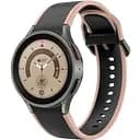 Ремінець для Samsung Galaxy Watch 6 40mm 6 44mm - чорно-бежевий ширина кріплення 20мм силікон Watchbands Double Line (W11-9WB68047725)