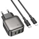 СЗУ Borofone BAS54A Absolute PD20W+QC3.0 (1USB-A/1C) + кабель Type-C to Lightning