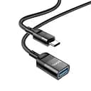 Кабель Hoco Type-C to USB female charging data sync extension cable U107 1.2 м чорний