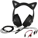 Навушники Hoco Cute cat luminous cat ear gaming headphones W107 чорно рожеві 6931474791252
