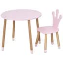 Детский столик Bambi 06-025R-ROUND для творчества корона со стульчиком 60х60 см