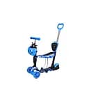 Детский самокат с родительской ручкой Bambi SC20482 колеса PU со светом Синий