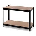 Стеллаж металлический 90x70x50 см ЧЕРНЫЙ 2 полки MДФ (5 мм) БОНА-ПРО