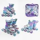 Ролики, розмір 29-33, фіолетовий, PU колеса, переднє колесо зі світлом, діаметр коліс 6 см, у сумці