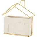 Кашпо J-Line в форме домика белого цвета керамика 16х7х16 см (6327)