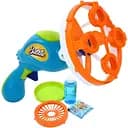 Пистолет для мыльных пузырей LS7727-55 с вентилятором, подсветкой и мыльным раствором синий