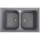 Кухонная мойка Platinum 7950 Equatoria гранитная глянцевая с креплением 79x50 см серый металлик (000035796)