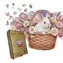 Деревянный пазл Весенняя Корзинка, А5, Картонная коробка 35 элементов