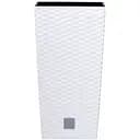 Горшок для цветов Prosperplast Rato квадратный высокий, с вкладышем 2 в 1, 170 мм, белый (77962-449)