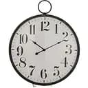 Настінні годинники J-line круглі в чорному металевому корпусі з опуклим склом 71 см (12172)