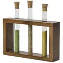 Набор для специй Стеклоприбор Пробирки в деревянной подставке, 3 шт., коричневый (300545)