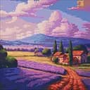 Алмазная мозаика Ideyka Лавандовое поле 40х40см (AMO7966)