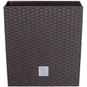 Горщик для квiтiв Prosperplast Rato квадратний низький, з вкладишем 2 в 1, 265 мм, коричневий (70894-440)