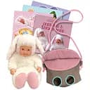 Кукла Anne Geddes Маленький Зайчонок с сумкой и стикерами 23 см (21072)