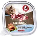 Влажный корм для стерилизованных кошек Migliorgatto Sterilized с голубой рыбой и креветками 100 г
