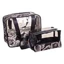 Набір косметичок Yiwu HP-16-1KB 22х11х18 / 17х10х11 см водонепроникні 2 шт. прозорі/чорні 