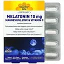 Мелатонін Country Life Magnesium, Zinc & Vitamin C 60 веганських капсул