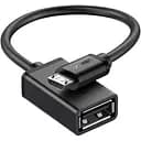 Кабель-адаптер UGREEN US133 Micro USB OTG круглий 12СМ Black (10396)