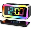 Цифровий будильник HAPPHOOH, дитячий будильник з нічним освітленням RGB, гучний будильник для глибоких сну, будильник