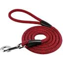 Поводок для собак Barksi Active 183х1.2 см из альпинистского шнура черно-красный