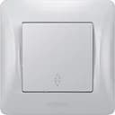 Выключатель одноклавишный Videx Binera проходной серебряный шелк 1 шт.