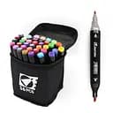 Набор скетчмаркеров двусторонних, 36 шт., 36 цветов, круглый/скошенный наконечник, в сумке