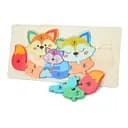 Дерев’яна іграшка Пазли тварини, родина/сім’я, 10 деталей, 30x15x1 см (В асортименті)