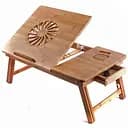 Столик бамбуковий для ноутбука UFT T25 з підставкою для чашки та активним охолодженням