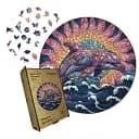 Деревянный пазл Мандала Дельфина, А3, Картонная коробка 200 элементов.