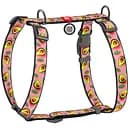 Шлея для собак Waudog Nylon Авокадо на рожевому анатомічна H-подібна з QR паспортом S 30-40 см