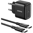 Сетевое зарядное устройство Ugreen CD250 USB-C 25W PD Charger + Cable USB-C to USB-C 2m Black (50581) [99279]