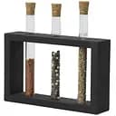 Набор для специй Стеклоприбор Пробирки в деревянной подставке, 3 шт., черный (300547)