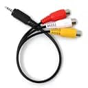 Кабель штекер 2.5 мм 4C 3 гнезда RCA папа мама 1.5 м