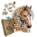 Пазл деревянный Загадочный Лошадь, А4, Деревянная коробка 100 элементов