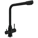 Смеситель под фильтр Platinum KT 8201 (8626) поворотный двухрычажный из нержавеющей стали черный металлик