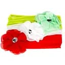 Дитячі пов'язки на голову з квіткою 0107-035-1, 3 штуки