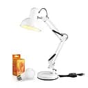 Набір настільна лампа Євросвітло Ridy-027 E27 біла + лампа 10 Вт 4200 К Е 27 (57007)