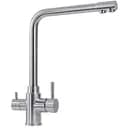 Змішувач Platinum KT 8201 (8626) з функцією фільтра поворотний двоважільний з нержавіючої сталі сірий