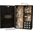 Подарунковий набір Whiskey Stones камені для віскі 9 штук + інструкція + мішечок для зберігання + щипці + 2 склянки та декантер